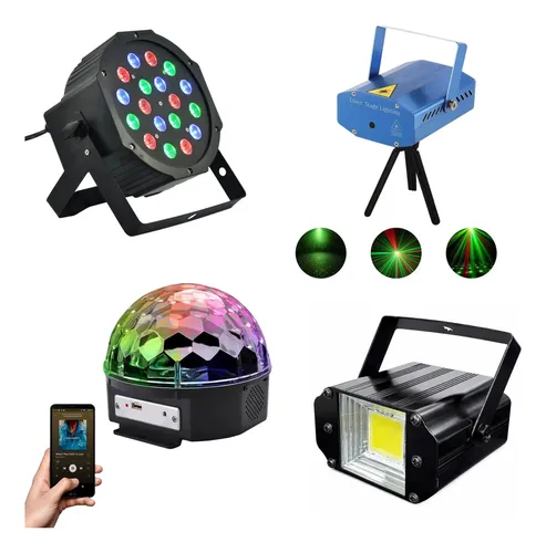 Combo Luces Led Dj Fiesta Bola + Proton 18 + Laser + Flash - Imagen 1