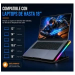 Cooler para notebook con 6 ventiladores multicolor antideslizante Dn-h639 - Imagen 5