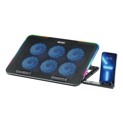 Cooler para notebook con 6 ventiladores multicolor antideslizante Dn-h639