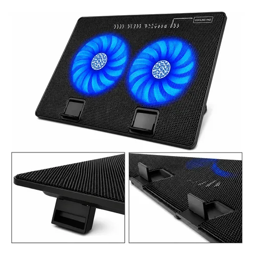 Base cooler doble enfriamiento para notebook 17 pulgadas Usb B-9 - Imagen 4