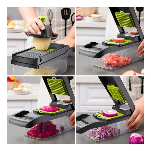 Colador Cortador Ajustable De Verduras 8 Cuchillas 14 En 1 - Imagen 3