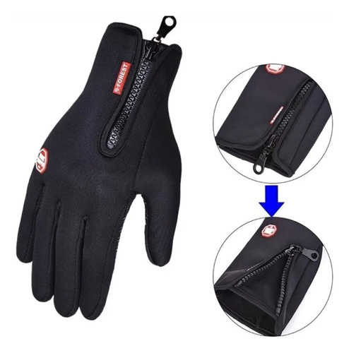 Guantes térmicos con cierre para invierno táctil touch – imagen de uso