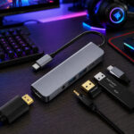 Hub Usb 5 En 1 Pd Hdmi 4k Audio 3.5m Para Pc Mac Byl-2009 Gris - Imagen 3