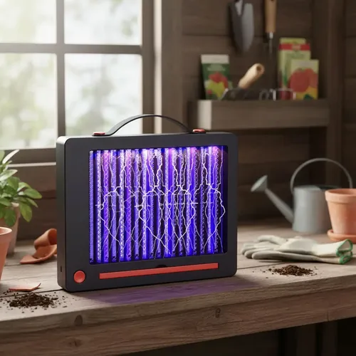 Lampara Mata Mosquitos Y Moscas Insectos Led Uv Av24888 Violeta - Imagen 8