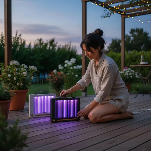 Lampara Mata Mosquitos Y Moscas Insectos Led Uv Av24888 Violeta - Imagen 15