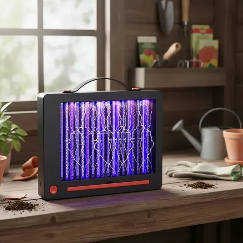 Lampara Mata Mosquitos Y Moscas Insectos Led Uv Av24888 Violeta - Imagen 11