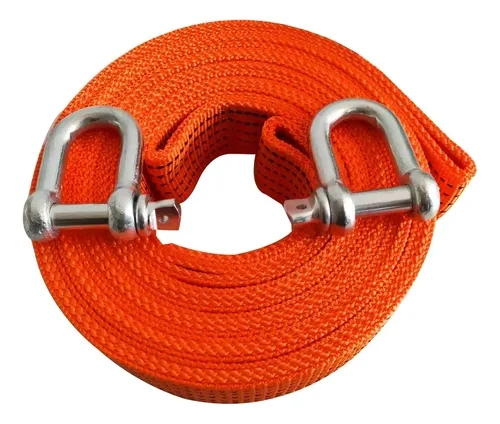 Linga De Remolque Eslinga 4 Metros Con Ganchos Grilletes Naranja - Imagen 1
