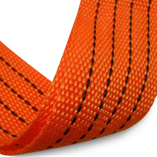 Linga De Remolque Eslinga 4 Metros Con Ganchos Grilletes Naranja - Imagen 2