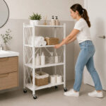 Organizador 4 Estantes Plegable De Cocina Con Ruedas 50035 - Imagen 3