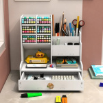 Organizador de escritorio con cajón para accesorios lápices y maquillaje - Imagen 2