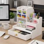 Organizador de escritorio con cajón para accesorios lápices y maquillaje