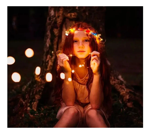 Pack X10 coronas hawaianas flores LED multicolor – detalle del producto