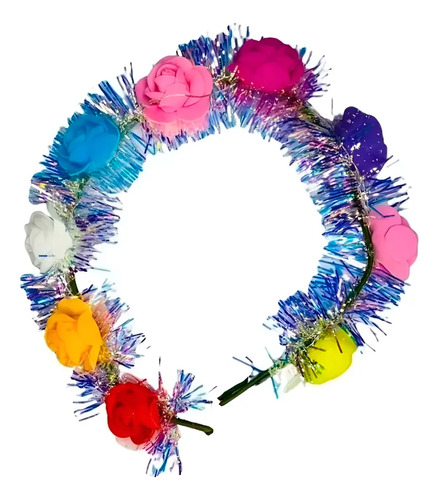Pack X10 coronas hawaianas flores LED multicolor