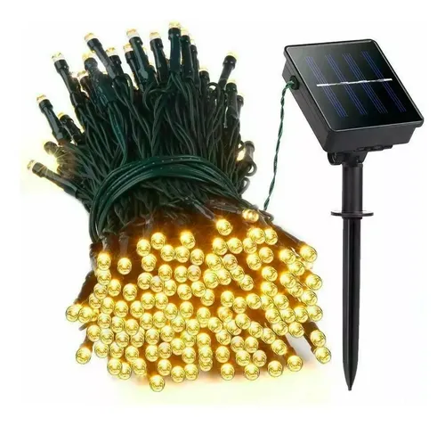 Pack X10 Guirnalda Cadena Led Exterior 10 Mts Cálida Solar - Imagen 2