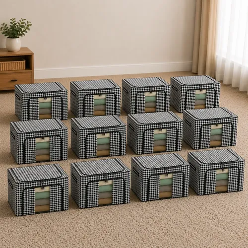Pack X12 Cajas Organizadoras Ropa Toallones 50x40x30 Cm. 66l - Imagen 4