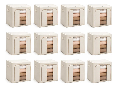 Pack X12 Cajas Organizadoras Ropa Toallones 50x40x30 Cm. 66l - Imagen 8