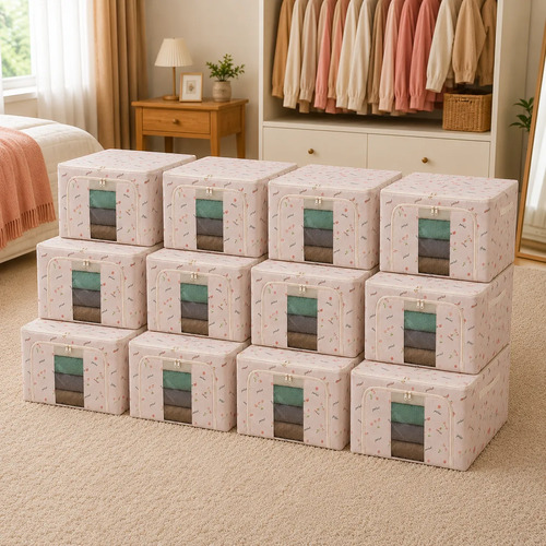 Pack X12 Cajas Organizadoras Ropa Toallones 50x40x30 Cm. 66l - Imagen 12