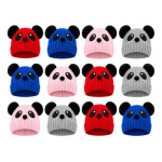 Pack X12 gorros oso con orejas de lana para invierno Hw-054 surtidos