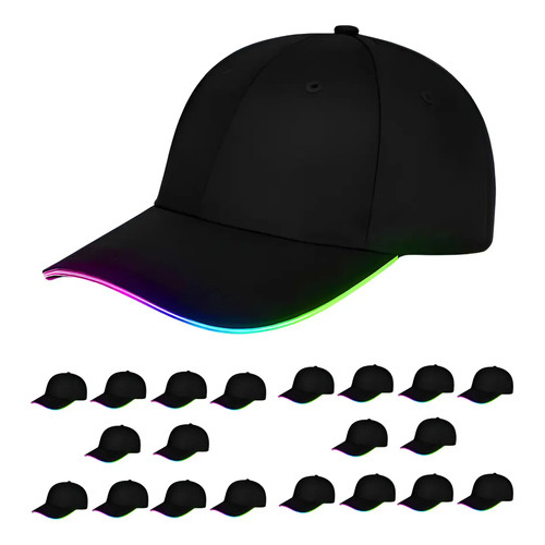 Pack X20 Gorra Led Luminosa Con Visera Neón Cotillón Y771