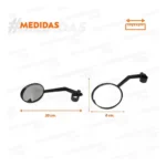 Pack X2 Espejos Retrovisor Redondo Bicicleta Brazo Giratorio - Imagen 5