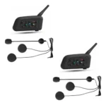 Pack X2 Intercomunicador Moto Casco V6 Bluetooth 1200 Mts