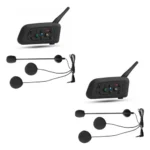 Pack X2 Intercomunicador Moto Casco V6 Bluetooth 1200 Mts