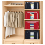 Pack X3 Cajas Organizadoras Plegables 50x40x30 Cm. 66 Lts. Azul Con Beige - Imagen 19