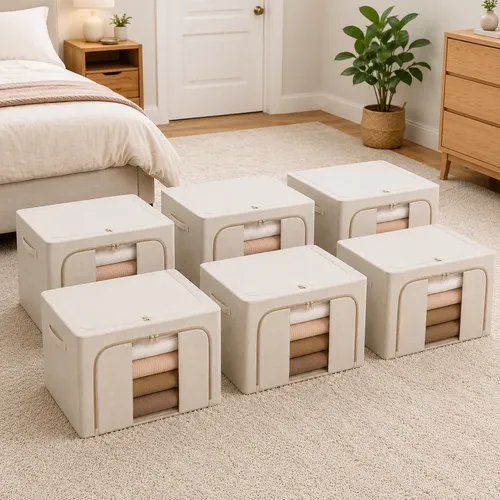 Pack X6 Cajas Organizadoras Ropa Toallones 50x40x30 Cm. 66l - Imagen 7