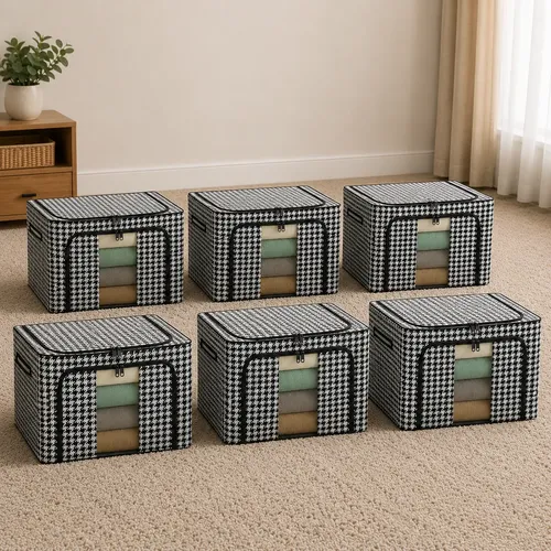 Pack X6 Cajas Organizadoras Ropa Toallones 50x40x30 Cm. 66l - Imagen 1