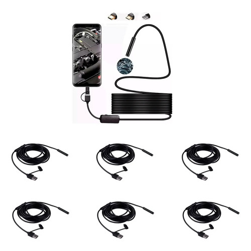 Pack X6 Cámara Boroscopio Endoscopio 3 En 1 Usb Tipo C Pc