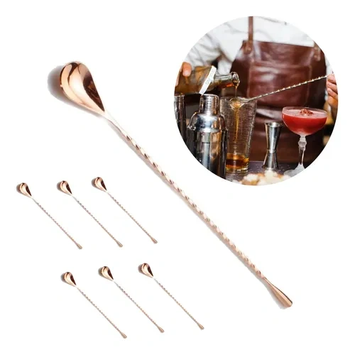 Pack X6 Cuchara Coctelera De Barman Tragos Bebidas Mt09473