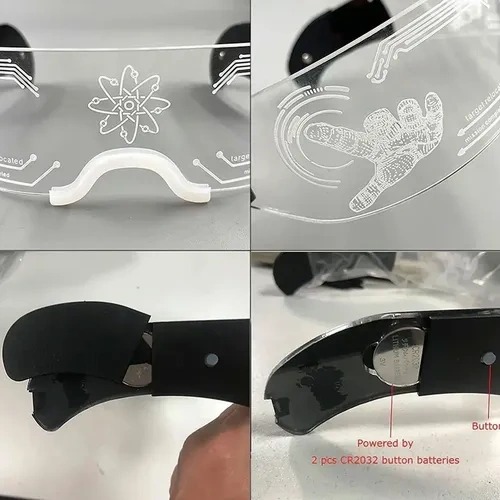 Pack X 10 lentes anteojos robóticos ficción LED USB Qq57 – accesorios incluidos