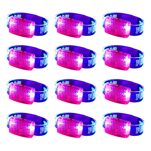 Pack X 12 Pulseras Led Audiorítmicas Cotillón Fiestas Evento