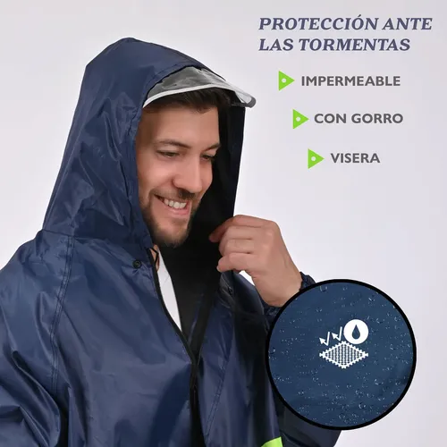 Piloto Rompe Viento De Lluvia Impermeable Con Capucha 90478 - Imagen 11