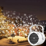 Proyector Navideño Copos De Nieve Lampara Led Usb Ems-46 Blanco - Imagen 3