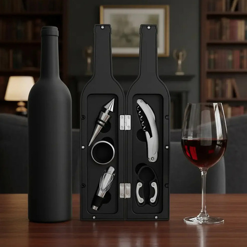 Estuche botella de vino con 5 accesorios - Imagen 4