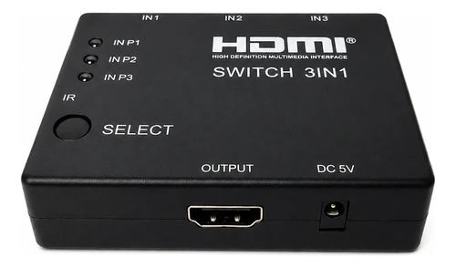 Selector switch HDMI con 3 puertos y control remoto - Imagen 2