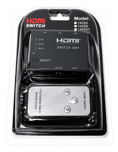 Selector switch HDMI con 3 puertos y control remoto - Imagen 3