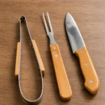 Kit Parrillero Cuchillo Pinza Y Tenedor Para Asado - Imagen 5