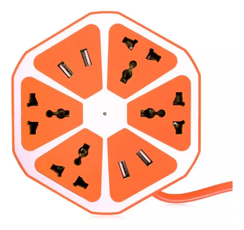 Zapatilla Hexagonal 4 Tomas y 4 USB - Imagen 3