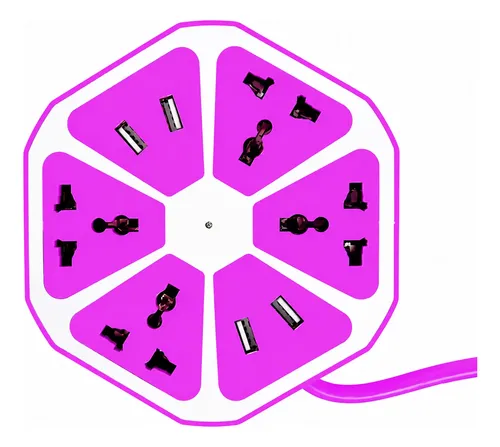 Zapatilla Hexagonal 4 Tomas y 4 USB - Imagen 15