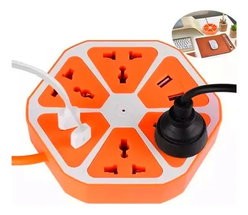 Zapatilla Hexagonal 4 Tomas y 4 USB - Imagen 5