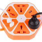 Zapatilla Hexagonal De 4 Toma Corrientes y 4 Usb