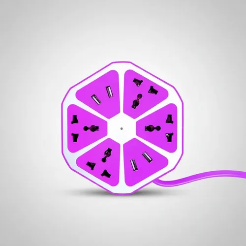 Zapatilla Hexagonal De 4 Toma Corrientes y 4 Usb - Imagen 8