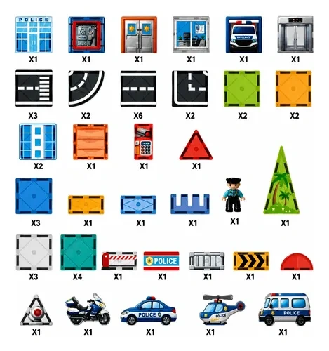 Bloques Magneticos Para Armar Estacion De Policia 24125 - Imagen 6