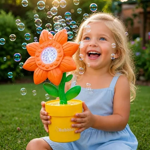 Burbujero automático flor girasol con luces infantil 24086 - Imagen 4