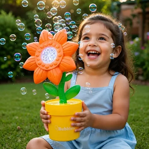 Burbujero automático flor girasol con luces infantil 24086 - Imagen 2