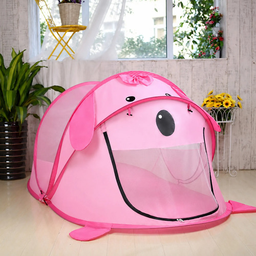 Carpa Casita Infantil Plegable Pop Up Perro Rosa Mt08988 – vista lateral