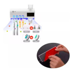 Combo Dispenser Dental Luz Uv + Juego De 5 Estantes Baño – vista superior