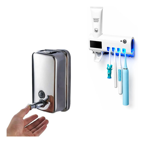 Combo Dispenser Dental Uv + Dispenser Jabon Liquido 800 Ml - Imagen 2